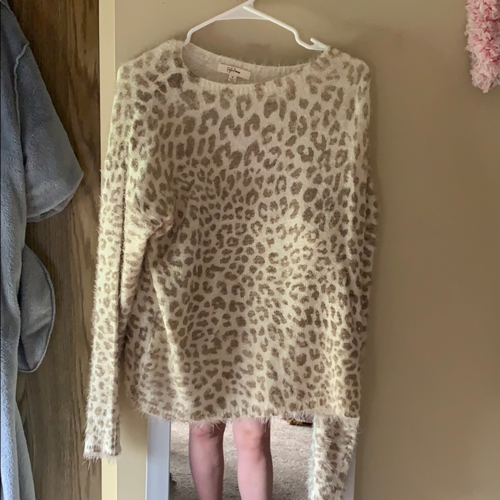 Cheetah print fuzzy shirt